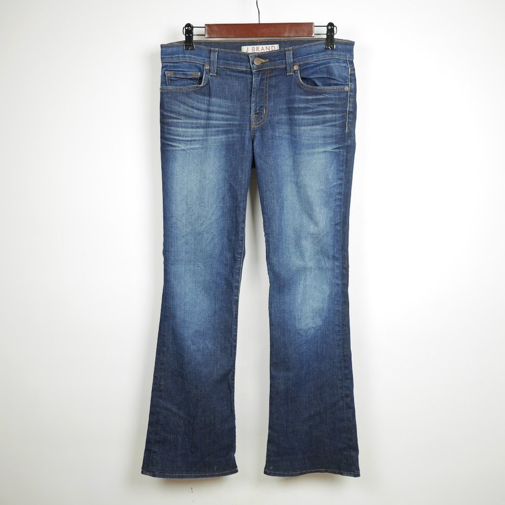 J BRAND Women's 27 - Blue jeans dark wash stretch denim pants boot flared cut